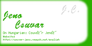 jeno csuvar business card